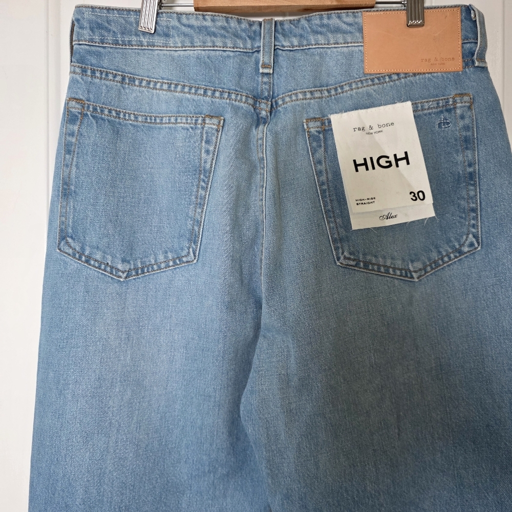 NWT Rag & Bone Alex High Rise Straight Leg Cotton Jeans Size 30 - Picture 5 of 7